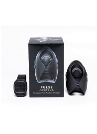 Темно-серый инновационный мужской осциллятор PULSE SOLO LUX с пультом ДУ - Hot Octopuss - в Череповце купить с доставкой