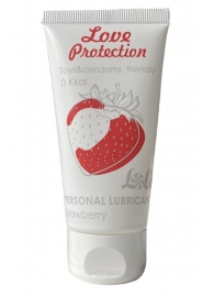 Лубрикант на водной основе с ароматом малины Love Protection Strawberry - 50 мл. - Lola Games - купить с доставкой в Череповце