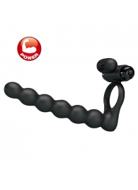 Черная насадка для двойной стимуляции Hercules Penis Sheath III - 15,3 см. - Baile - купить с доставкой в Череповце
