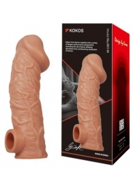 Телесная насадка на фаллос с фиксацией мошонки EXTREME SLEEVE - 15,6 см. - KOKOS - в Череповце купить с доставкой