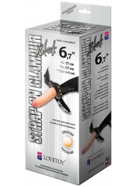 Пояс-трусики с насадкой Glamour - 17 см. - LOVETOY (А-Полимер) - купить с доставкой в Череповце