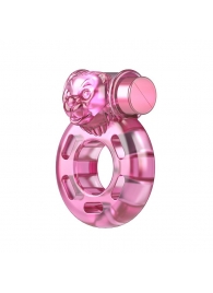 Розовое эрекционное виброкольцо Pink Bear - Baile - в Череповце купить с доставкой