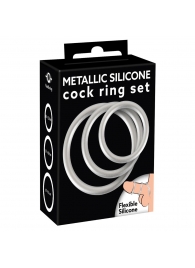 Набор из 3 эрекционных колец под металл Metallic Silicone Cock Ring Set - Orion - в Череповце купить с доставкой