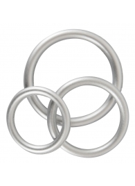 Набор из 3 эрекционных колец под металл Metallic Silicone Cock Ring Set - Orion - в Череповце купить с доставкой