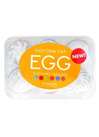 Набор из 6 мастурбаторов Tenga EGG Easy Beat с различным рельефом - Tenga - в Череповце купить с доставкой