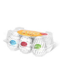 Набор из 6 мастурбаторов Tenga EGG Easy Beat с различным рельефом - Tenga - в Череповце купить с доставкой