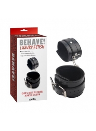 Черные оковы на ноги Obey Me Leather Ankle Cuffs - Chisa - купить с доставкой в Череповце