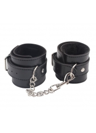 Черные оковы на ноги Obey Me Leather Ankle Cuffs - Chisa - купить с доставкой в Череповце