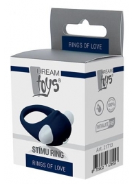 Гладкое синее эрекционное виброкольцо STIMU RING - Dream Toys - в Череповце купить с доставкой