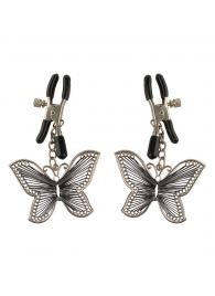 Зажимы на соски с бабочками Butterfly Nipple Clamps - Pipedream - купить с доставкой в Череповце