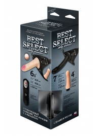 Черный женский пояс BEST SELECT с 3 насадками и вибрацией - LOVETOY (А-Полимер) - купить с доставкой в Череповце