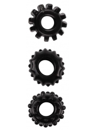 Набор из 3 черных эрекционных колец SET OF 3 COCKRINGS - Dream Toys - в Череповце купить с доставкой