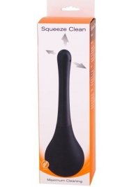 Черный анальный душ SQUEEZE CLEAN с закругленным наконечником - Seven Creations - купить с доставкой в Череповце