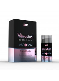 Жидкий интимный гель с эффектом вибрации Vibration! Bubble Gum - 15 мл. - INTT - купить с доставкой в Череповце