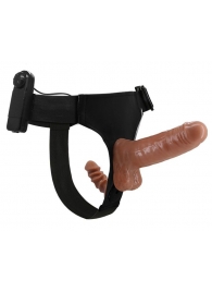 Страпон с вагинальной пробкой и вибрацией Ultra Passionate Harness - 16 см. - Baile - купить с доставкой в Череповце