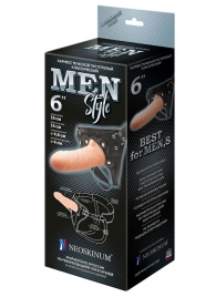 Телесный пустотелый харнесс MEN Style - 17,5 см. - LOVETOY (А-Полимер) - купить с доставкой в Череповце