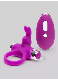 Лиловое виброкольцо с пультом ДУ Remote Control Cock Ring - Happy Rabbit - в Череповце купить с доставкой