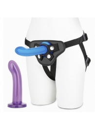 Страпон унисекс Beginners Strap-On с 2 насадками - 15 и 13 см. - Lux Fetish - купить с доставкой в Череповце