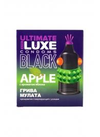 Черный стимулирующий презерватив  Грива мулата  с ароматом яблока - 1 шт. - Luxe - купить с доставкой в Череповце