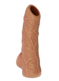 Телесная открытая насадка-реалистик с подхватом мошонки Nude Sleeve S - 10 см. - KOKOS - в Череповце купить с доставкой
