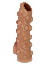 Телесная насадка с бугорками и открытой головкой Nude Sleeve S - 10 см. - KOKOS - в Череповце купить с доставкой