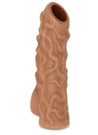 Телесная насадка с венками и открытой головкой Nude Sleeve S - 10 см. - KOKOS - в Череповце купить с доставкой