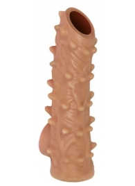 Телесная насадка с шипами и открытой головкой Nude Sleeve S - 10 см. - KOKOS - в Череповце купить с доставкой