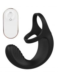 Черный анальный стимулятор с эрекционными кольцами Remote Couple Teaser - Dream Toys - в Череповце купить с доставкой