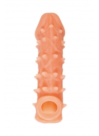 Телесная закрытая насадка с пупырышками Cock Sleeve Size L - 17,6 см. - KOKOS - в Череповце купить с доставкой
