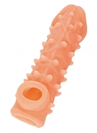 Телесная закрытая насадка с пупырышками Cock Sleeve Size L - 17,6 см. - KOKOS - в Череповце купить с доставкой