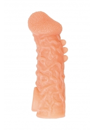 Телесная закрытая насадка с шершавой головкой Cock Sleeve Size M - 15,6 см. - KOKOS - в Череповце купить с доставкой