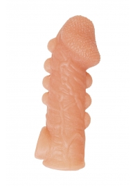 Телесная закрытая насадка с шишечками Cock Sleeve Size M - 15,6 см. - KOKOS - в Череповце купить с доставкой