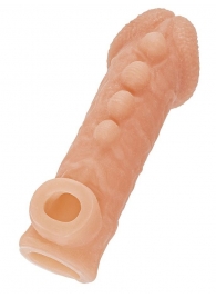 Телесная закрытая насадка с шишечками Cock Sleeve Size L - 17,6 см. - KOKOS - в Череповце купить с доставкой