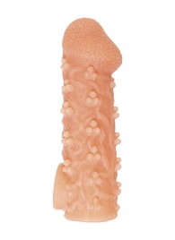 Телесная закрытая насадка с пучками шишечек Cock Sleeve Size M - 15,6 см. - KOKOS - в Череповце купить с доставкой