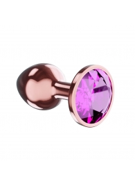 Пробка цвета розового золота с лиловым кристаллом Diamond Quartz Shine L - 8,3 см. - Lola Games - купить с доставкой в Череповце
