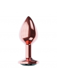 Пробка цвета розового золота с черным кристаллом Diamond Jet Shine L - 8,3 см. - Lola Games - купить с доставкой в Череповце