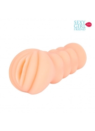 Телесный мастурбатор-вагина с комплектом эрекционных колец - Bior toys - в Череповце купить с доставкой