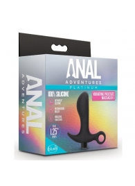 Черный анальный вибратор Silicone Vibrating Prostate Massager 01 - 10,8 см. - Blush Novelties - в Череповце купить с доставкой