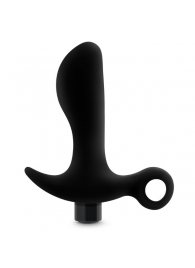 Черный анальный вибратор Silicone Vibrating Prostate Massager 01 - 10,8 см. - Blush Novelties - в Череповце купить с доставкой
