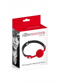 Красный кляп-шарик на черных ремешках - Fetish Tentation - купить с доставкой в Череповце