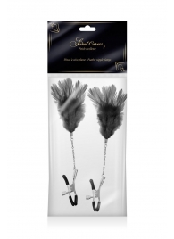 Зажимы для сосков с черными перьями Sweet Caress Feather Nipple Clumps - Sweet Caress - купить с доставкой в Череповце