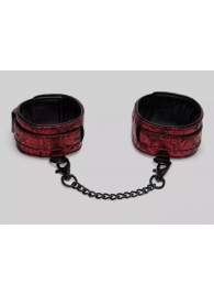 Красно-черные оковы Reversible Faux Leather Ankle Cuffs - Fifty Shades of Grey - купить с доставкой в Череповце