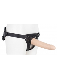 Пустотелый страпон Harness CLASSIC с бандажом - 19,5 см. - LOVETOY (А-Полимер) - купить с доставкой в Череповце