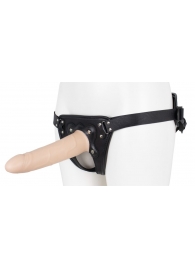 Пустотелый страпон Harness CLASSIC с бандажом - 19,5 см. - LOVETOY (А-Полимер) - купить с доставкой в Череповце