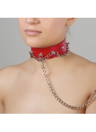 Красный ошейник из натуральной кожи - Sitabella - купить с доставкой в Череповце