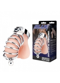 Серебристая клетка для члена Urethral Play Cage - BlueLine - купить с доставкой в Череповце
