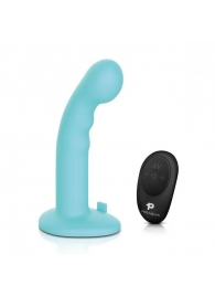 Голубая изогнутая насадка 6in Remote Control Ripple P-Spot G-Spot на черных трусиках - 16 см. - Pegasus - купить с доставкой в Череповце