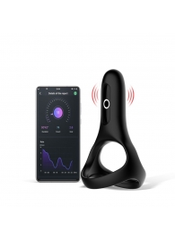 Черное виброкольцо Magic Motion Rise с подхватом мошонки - Magic Motion - в Череповце купить с доставкой