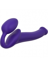 Фиолетовый безремневой страпон Silicone Bendable Strap-On - size S - Strap-on-me - купить с доставкой в Череповце