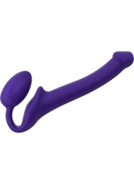 Фиолетовый безремневой страпон Silicone Bendable Strap-On - size S - Strap-on-me - купить с доставкой в Череповце